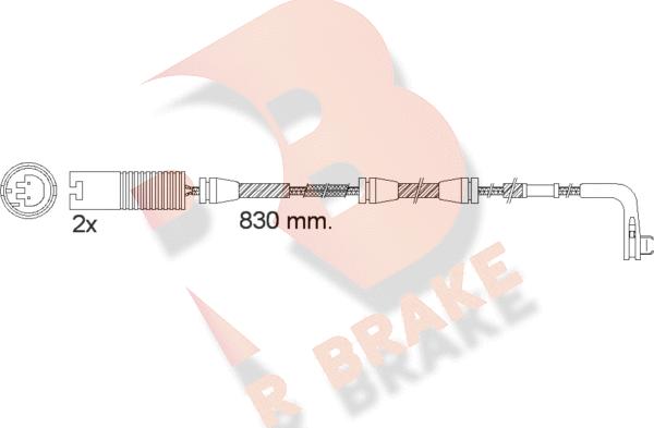 R Brake 610503RB - Сигналізатор, знос гальмівних колодок autozip.com.ua