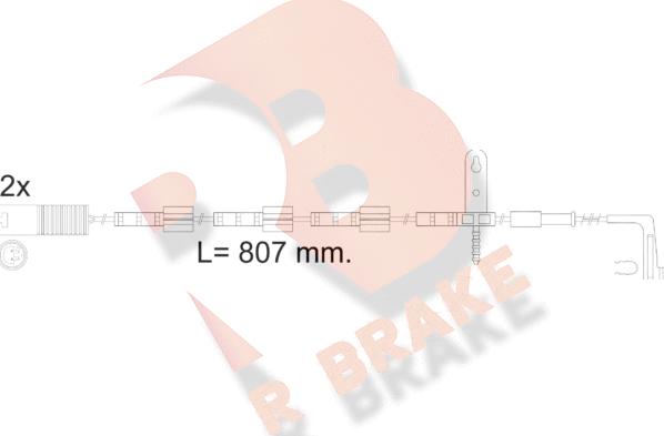 R Brake 610584RB - Сигналізатор, знос гальмівних колодок autozip.com.ua