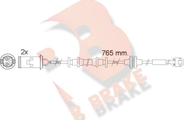 R Brake 610535RB - Сигналізатор, знос гальмівних колодок autozip.com.ua