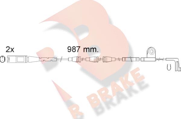 R Brake 610571RB - Сигналізатор, знос гальмівних колодок autozip.com.ua