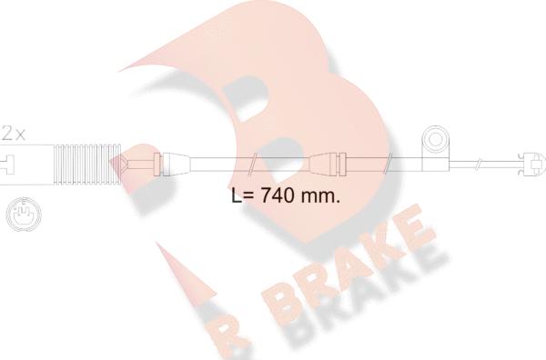 R Brake 610603RB - Сигналізатор, знос гальмівних колодок autozip.com.ua