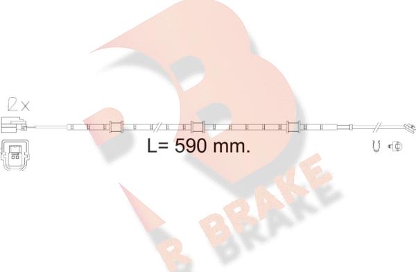 R Brake 610619RB - Сигналізатор, знос гальмівних колодок autozip.com.ua