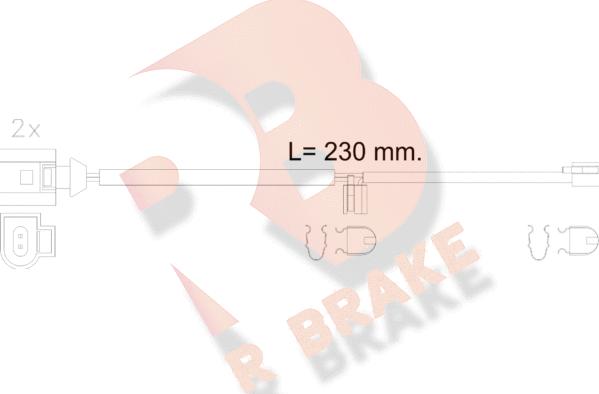 R Brake 610611RB - Сигналізатор, знос гальмівних колодок autozip.com.ua