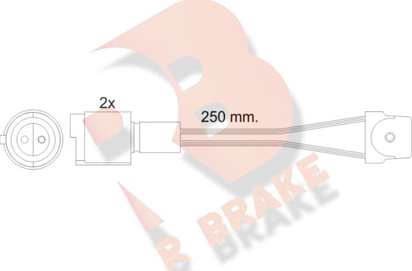 R Brake 610091RB - Сигналізатор, знос гальмівних колодок autozip.com.ua