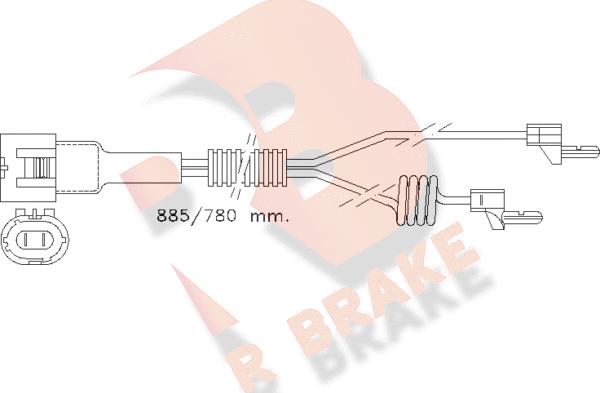 R Brake 610098RB - Сигналізатор, знос гальмівних колодок autozip.com.ua