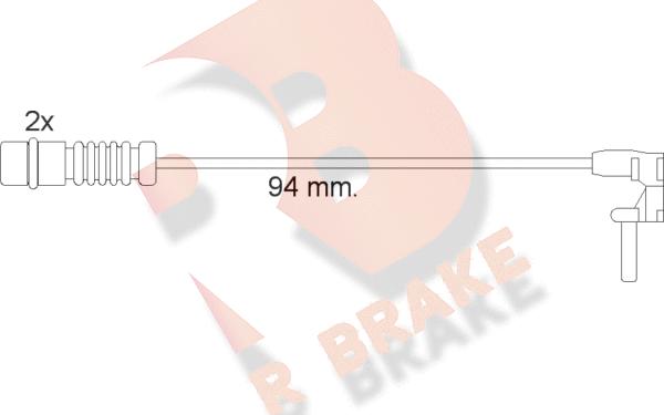 R Brake 610056RB - Сигналізатор, знос гальмівних колодок autozip.com.ua