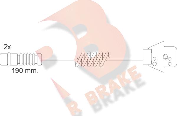 R Brake 610057RB - Сигналізатор, знос гальмівних колодок autozip.com.ua
