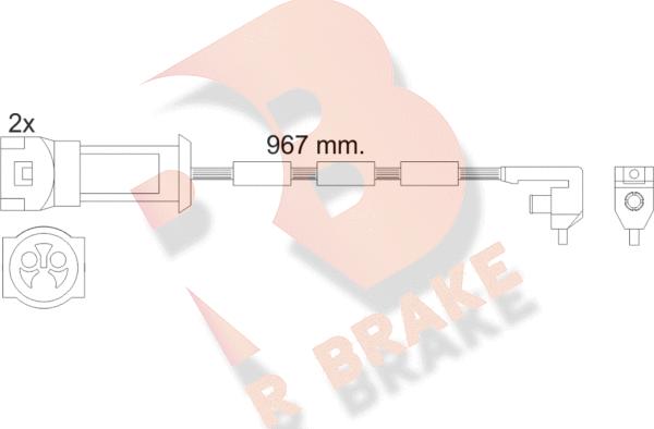 R Brake 610069RB - Сигналізатор, знос гальмівних колодок autozip.com.ua