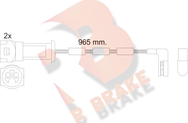 R Brake 610068RB - Сигналізатор, знос гальмівних колодок autozip.com.ua