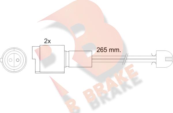 R Brake 610089RB - Сигналізатор, знос гальмівних колодок autozip.com.ua
