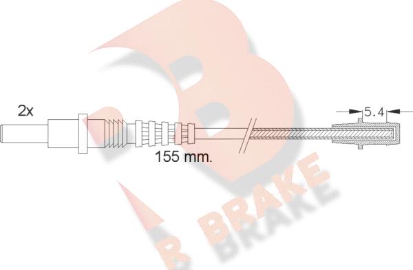 R Brake 610157RB - Сигналізатор, знос гальмівних колодок autozip.com.ua