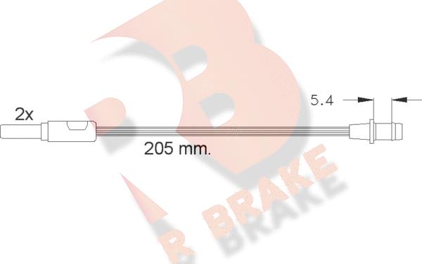 R Brake 610185RB - Сигналізатор, знос гальмівних колодок autozip.com.ua