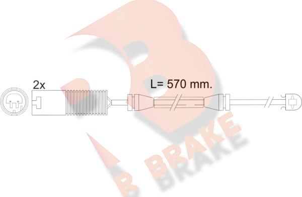 R Brake 610395RB - Сигналізатор, знос гальмівних колодок autozip.com.ua