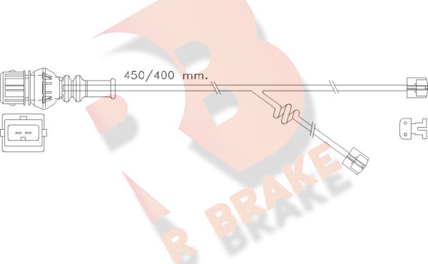 R Brake 610355RB - Сигналізатор, знос гальмівних колодок autozip.com.ua