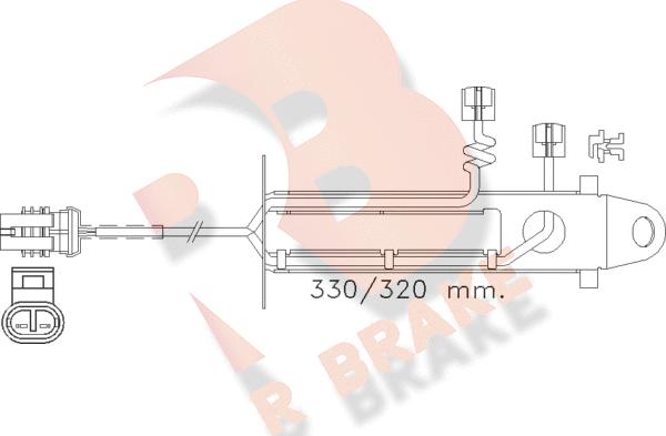 R Brake 610361RB - Сигналізатор, знос гальмівних колодок autozip.com.ua