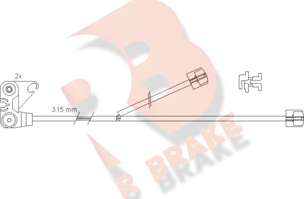 R Brake 610300RB - Сигналізатор, знос гальмівних колодок autozip.com.ua