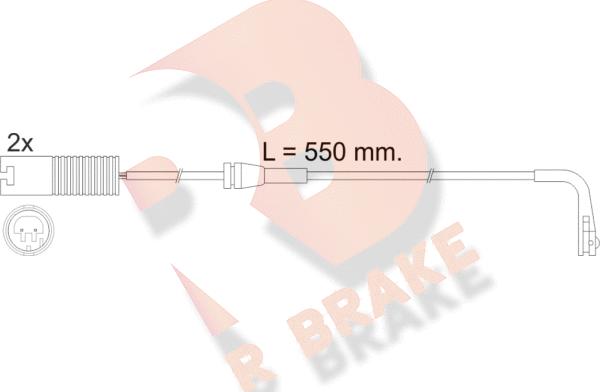 R Brake 610388RB - Сигналізатор, знос гальмівних колодок autozip.com.ua