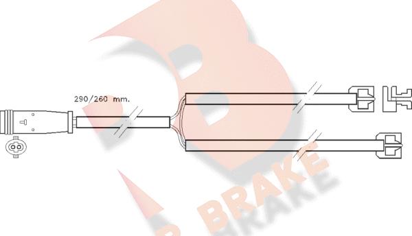 R Brake 610335RB - Сигналізатор, знос гальмівних колодок autozip.com.ua