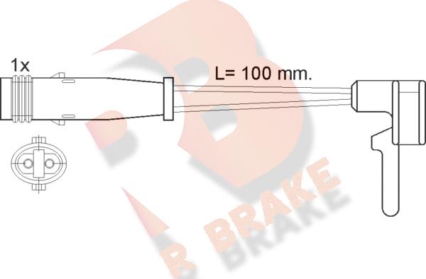 R Brake 610323RB - Сигналізатор, знос гальмівних колодок autozip.com.ua