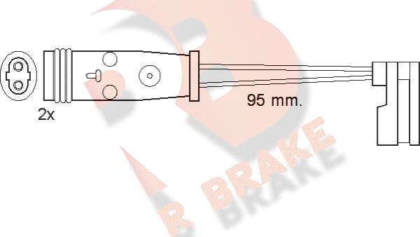R Brake 610370RB - Сигналізатор, знос гальмівних колодок autozip.com.ua