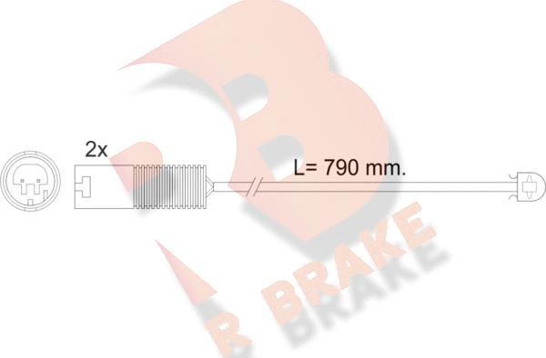 R Brake 610240RB - Сигналізатор, знос гальмівних колодок autozip.com.ua