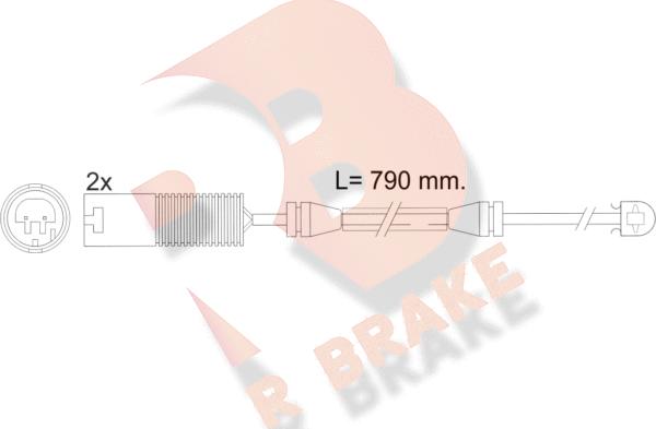 R Brake 610242RB - Сигналізатор, знос гальмівних колодок autozip.com.ua