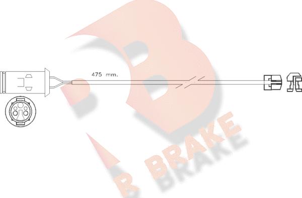 R Brake 610255RB - Сигналізатор, знос гальмівних колодок autozip.com.ua