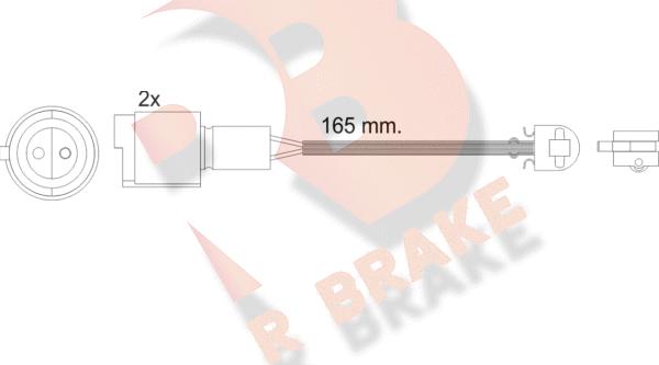 R Brake 610238RB - Сигналізатор, знос гальмівних колодок autozip.com.ua