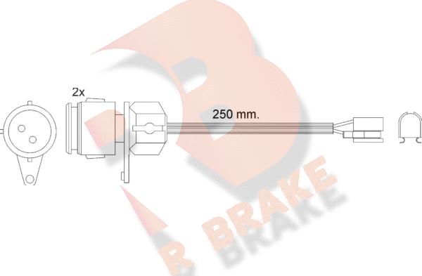 R Brake 610237RB - Сигналізатор, знос гальмівних колодок autozip.com.ua