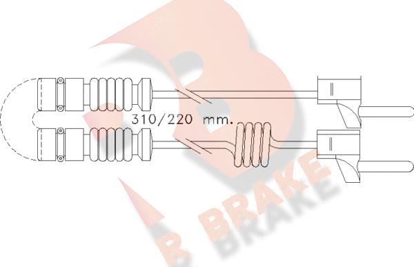 R Brake 610221RB - Сигналізатор, знос гальмівних колодок autozip.com.ua