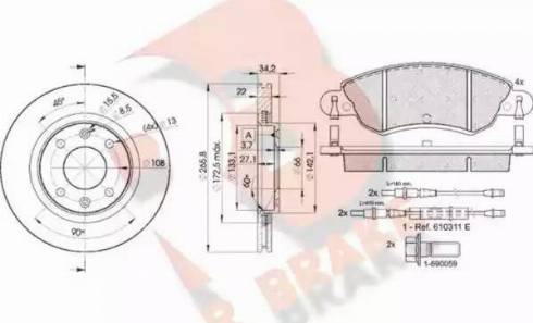 BENDIX DP61026 - Комплект гальм, дисковий гальмівний механізм autozip.com.ua