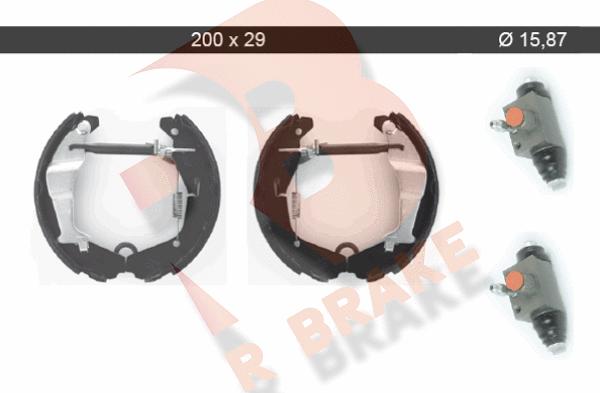 R Brake 79RBKT0095 - Комплект гальм, барабанний механізм autozip.com.ua