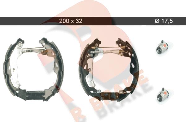 R Brake 79RBKT0008 - Комплект гальм, барабанний механізм autozip.com.ua