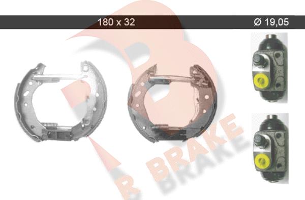 R Brake 79RBKT0025 - Комплект гальм, барабанний механізм autozip.com.ua