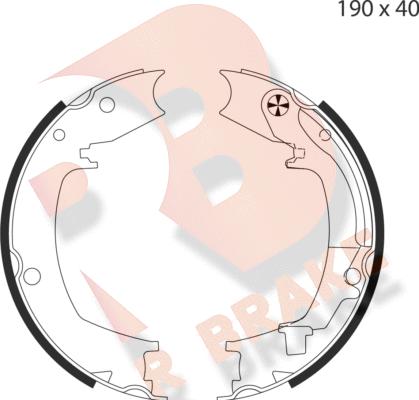 R Brake 79RBPB4043 - Комплект гальм, ручник, парковка autozip.com.ua