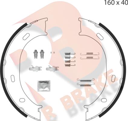 R Brake 79RBPB4007 - Комплект гальм, ручник, парковка autozip.com.ua