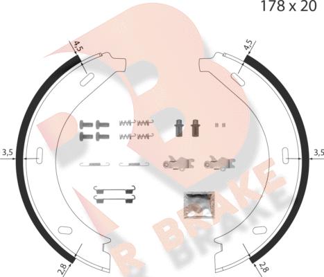 R Brake 79RBPB4017 - Комплект гальм, ручник, парковка autozip.com.ua