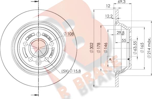 R Brake 78RBD19078 - Гальмівний диск autozip.com.ua