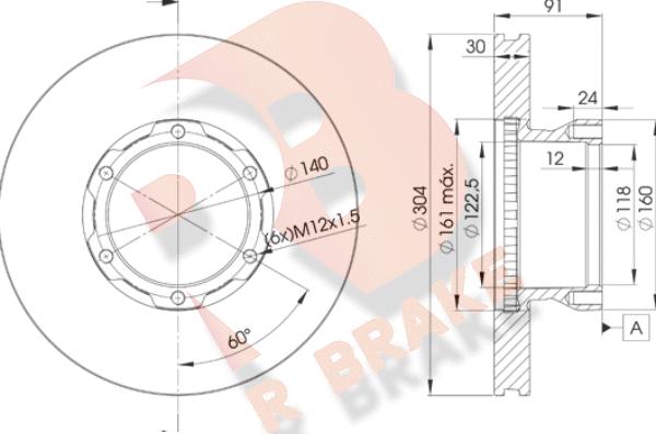 R Brake 78RBD14240 - Гальмівний диск autozip.com.ua