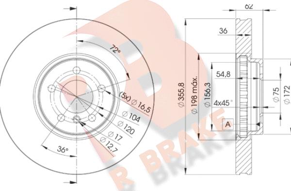 R Brake 78RBD15684 - Гальмівний диск autozip.com.ua