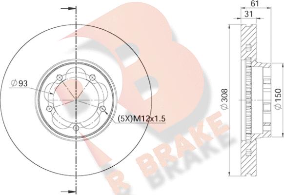 R Brake 78RBD16548 - Гальмівний диск autozip.com.ua