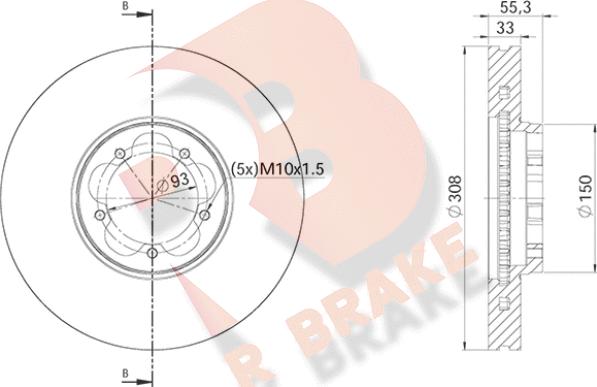 R Brake 78RBD16539 - Гальмівний диск autozip.com.ua