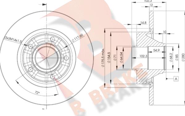 R Brake 78RBD16846 - Гальмівний диск autozip.com.ua