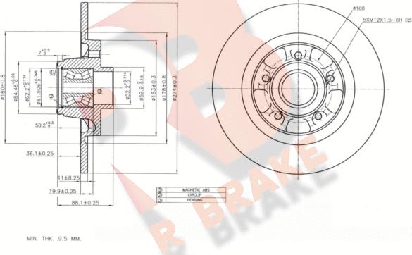 R Brake 78RBD16327 - Гальмівний диск autozip.com.ua