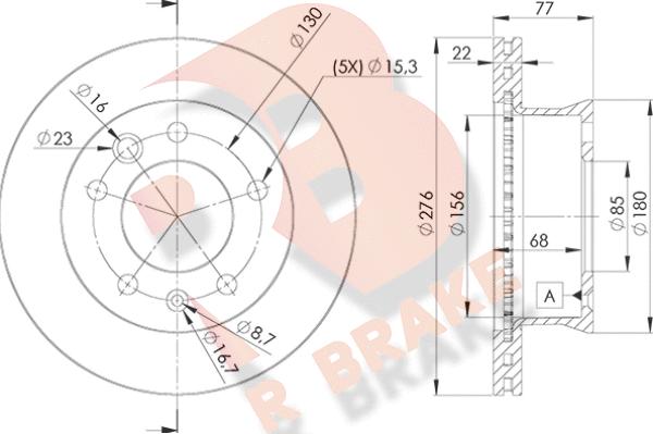 R Brake 78RBD10181 - Гальмівний диск autozip.com.ua