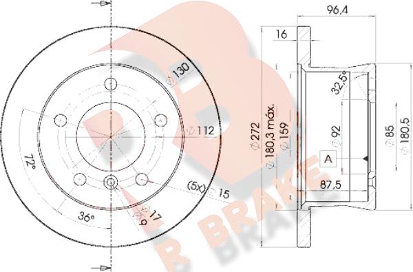 R Brake 78RBD10183 - Гальмівний диск autozip.com.ua