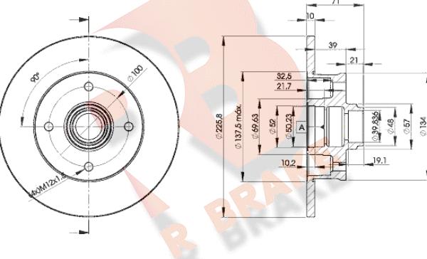 R Brake 78RBD13393 - Гальмівний диск autozip.com.ua