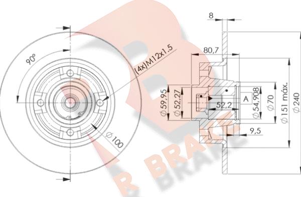 R Brake 78RBD17823 - Гальмівний диск autozip.com.ua