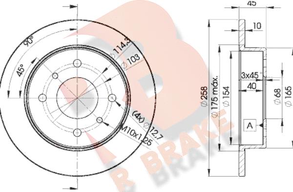 R Brake 78RBD29901 - Гальмівний диск autozip.com.ua