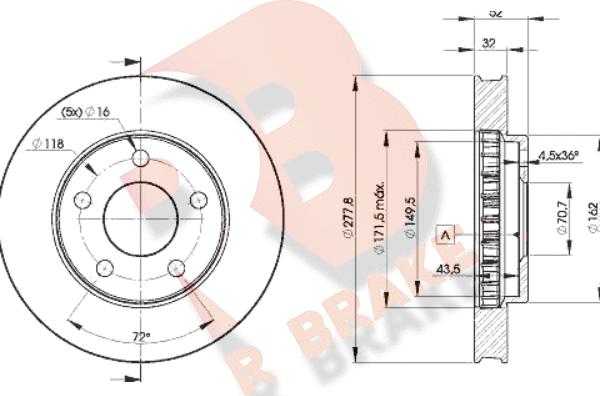 R Brake 78RBD29057 - Гальмівний диск autozip.com.ua